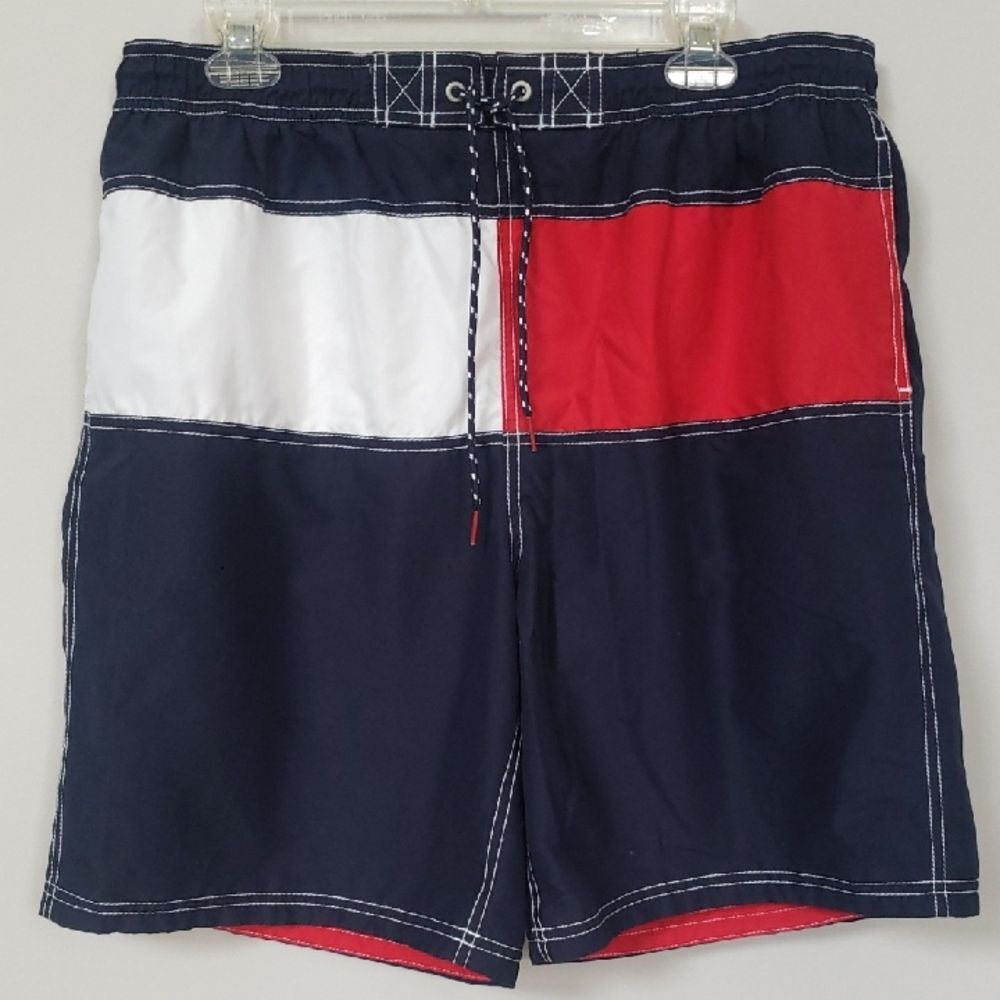 Tommy Hilfiger Trunks Men's XL Classic Colorblock Swimsuit Beach Resort